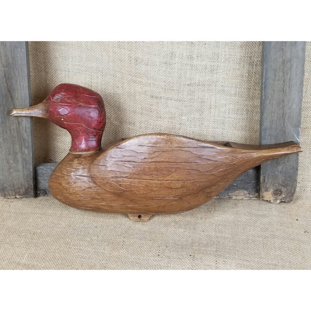 Vtg Syroco duck wall pocket letter holder decor wall planter 1961 hunting hut